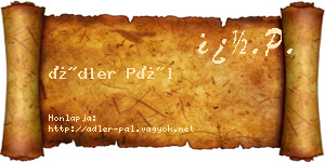 Ádler Pál névjegykártya