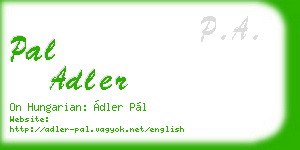 pal adler business card